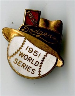 1951 Brooklyn Dodgers World Series Phantom Press Pin